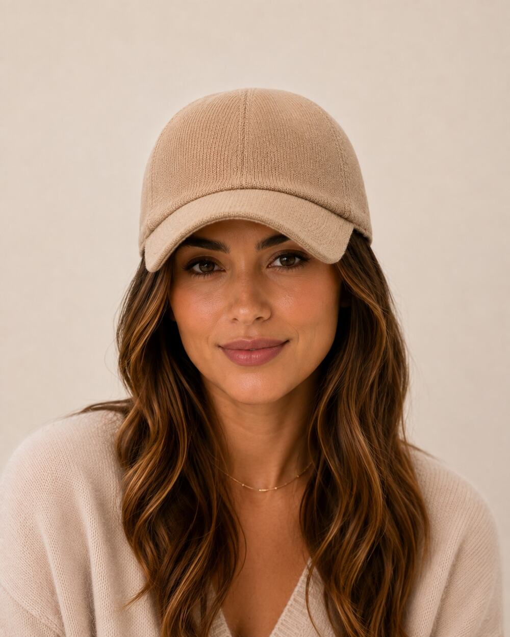 Quince 100% Cashmere Baseball Cap M/L Tan Brown Sherpa Lined Adjustable Hat